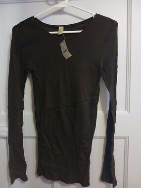 J crew Womens M Brown long Sleeve Shirt NWT